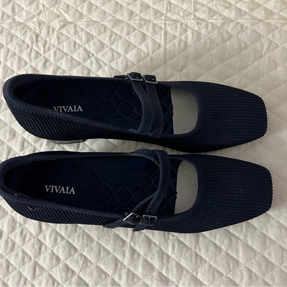 VIVAIA Melody Pro Square Toe Mary Jane Heels Dark Navy Elegant Stylish Comfort - Picture 4 of 13
